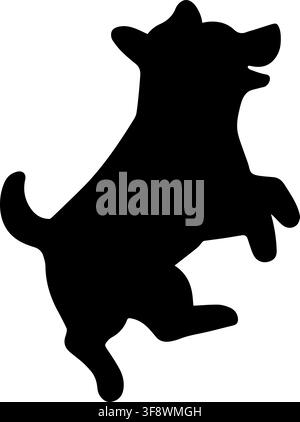 Jack Russell Terrier sautant de profil sur le côté Illustration de Vecteur
