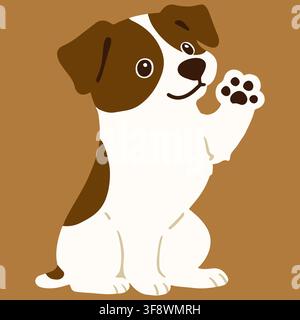 Jack Russell Terrier faisant un signe de la main Illustration de Vecteur