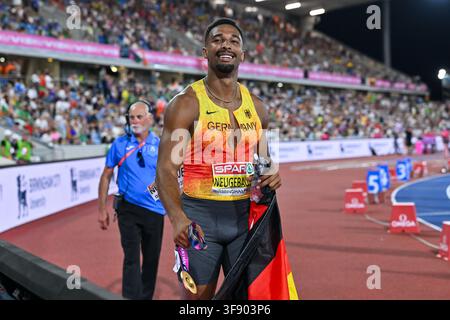 Birmingham, Birmingham, Grande-Bretagne. 13 août 2026. LEO NEUGEBAUER d'Allemagne concourt dans le décathlon masculin lors des Championnats d'Europe d'athlétisme de Birmingham 2026 au stade Alexander le 13 août 2026 à Birmingham, GBR. (Crédit image : © Stefanos Kyriazis/ZUMA Press Wire) USAGE ÉDITORIAL SEULEMENT ! Pas pour USAGE COMMERCIAL ! Banque D'Images