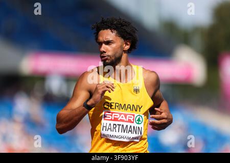 Birmingham, Birmingham, Grande-Bretagne. 13 août 2026. JOSHUA HARTMANN d'Allemagne participe au 200m masculin lors des Championnats d'athlétisme européens de Birmingham 2026 au stade Alexander le 13 août 2026 à Birmingham, GBR. (Credit Image: © Stefanos Kyriazis/ZUMA Press Wire) UTILISATION ÉDITORIALE UNIQUEMENT ! Pas pour un USAGE COMMERCIAL ! Banque D'Images