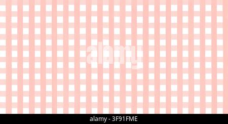 Motif à carreaux vichy rose et blanc sans couture, aquarelle. Classique pour les textiles, la vaisselle, le papier peint de cuisine, les emballages cadeaux et la décoration de pique-nique. Banque D'Images