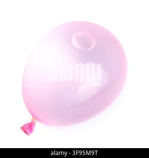 Ballon d'eau rose isolé sur blanc, vue de dessus Banque D'Images