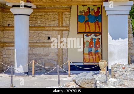 Grèce, Crète, Héraklion, le site archéologique du palais de Knossos Banque D'Images