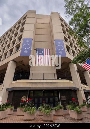 Le bâtiment J. Edgar Hoover, siège du FBI, 1975, Washington DC, États-Unis Banque D'Images