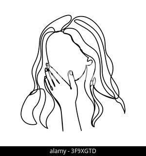 Illustration en lignes pour la Journée internationale pour l'élimination de la violence contre les femmes Illustration de Vecteur