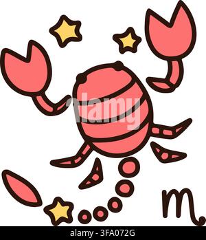 Signe du zodiaque simple du Scorpion dessiné Illustration de Vecteur