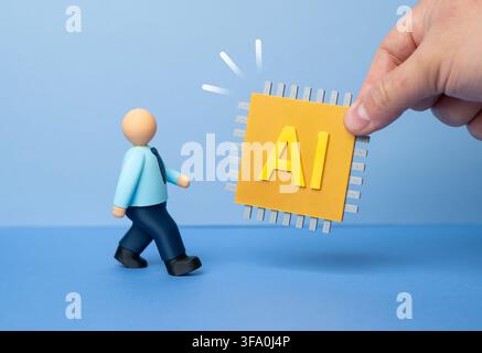 Présentez un nouveau produit d'IA pour les entreprises et le gouvernement. Révolution dans les affaires et l'industrie. Avantage grâce à l'innovation, l'automatisation et le pilotage par les données Banque D'Images