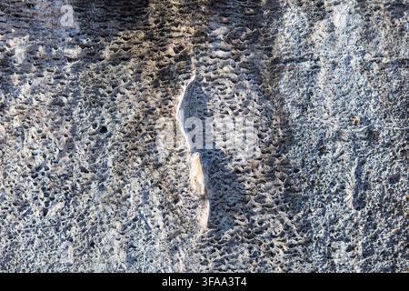 Mur de briques avec du salpêtre blanc, nitrate de potassium Banque D'Images
