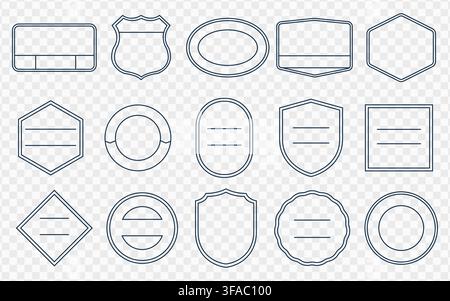 Bundle de cadres de badge et d'emblème avec espaces de texte et formes d'étiquettes Illustration de Vecteur