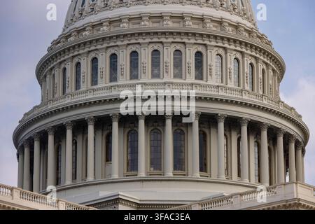 détail du dôme en fonte, Le Capitole des États-Unis, Washington DC, États-Unis Banque D'Images