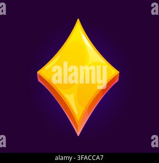 Symbole de cartes diamants dorés pour l'interface utilisateur d'un jeu de poker en casino Illustration de Vecteur