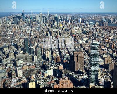 Vue panoramique de l'agglomération de Manhattan (New York, New York) Banque D'Images
