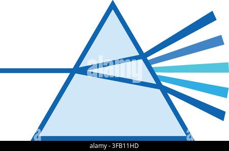 Icône de prisme en verre optique montrant la réfraction de la lumière en spectre arc-en-ciel pour l'enseignement de la physique et l'étude des sciences. Illustration de Vecteur