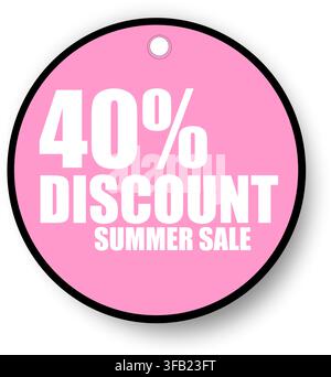 Vecteur de vente estivale à 40 % de réduction – Promotion d'achat saisonnière, offre spéciale et bannière de marketing de détail Illustration de Vecteur