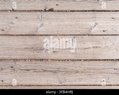 Vue aérienne de vieilles planches de bois en gros plan sur le sol du quai Banque D'Images