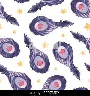 Un motif aquarellé sur le thème de la potion magique mettant en scène une potion magique Banque D'Images