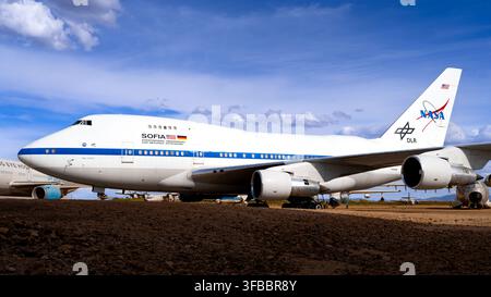 Boeing 747SP SOFIA (Observatoire stratosphérique pour l'astronomie infrarouge) (1977-2022). Musée de l'air et de l'espace de Pima, Tucson, AZ, États-Unis Banque D'Images