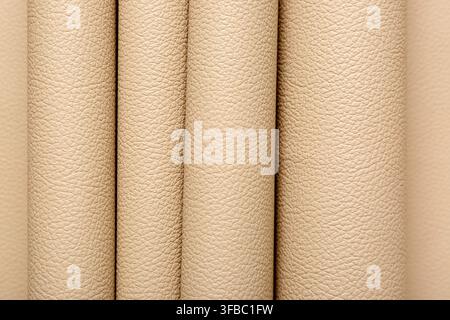 Fond texture en cuir beige de luxe, matériau de rembourrage et de design d'intérieur, industrie de la mode et du textile Banque D'Images