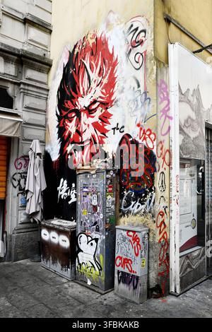 Peintures et tags d'art de rue Milan - Italie Banque D'Images