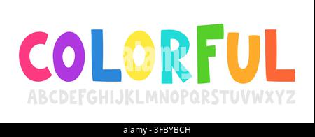 Alphabet de police de carnaval pour fête d'enfants. Typographie ludique design pour enfants police festive conception vectorielle Illustration de Vecteur
