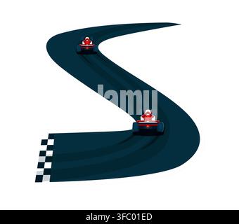 Police de caractères de course automobile dessin animé piste route lettre S Illustration de Vecteur