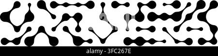 Métaballe géométrique abstraite fusionnant un blob organique fluide, avec un point circulaire reliant une illustration vectorielle de ligne. Illustration de Vecteur