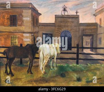 Cavalli davanti al mattatoio par Gino Bonichi dit Scipione (1904 - 1933) - huile sur panneau vers 1930 Banque D'Images