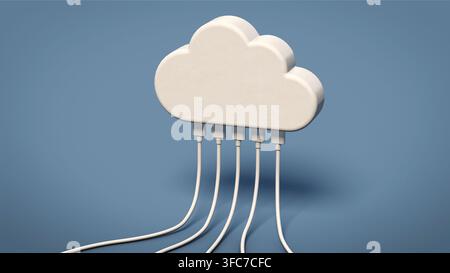Représentation symbolique d'un nuage de données avec des lignes de données connectées Banque D'Images