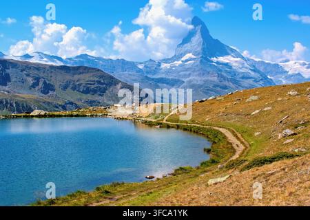 Vue du Matterhorn, région du Stellisee, Suisse, Alpes européennes Banque D'Images