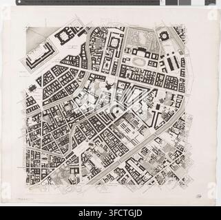 Une carte détaillée du XIXe siècle de Saint-Pétersbourg, en Russie, datée de 1828, montrant les rues, les bâtiments et les fortifications. Banque D'Images
