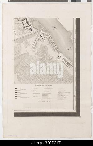 Une carte détaillée du XIXe siècle de Saint-Pétersbourg, Russie, datée de 1828, montrant l'aménagement urbain et les infrastructures de la ville Banque D'Images