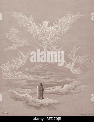 Gustave Doré - Dante Alighieri - La Divine Comédie - Le Paradis - Les âmes bénies forment un aigle dans le ciel Banque D'Images