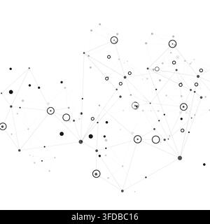 Ensemble d'illustrations vectorielles abstraites représentant des nœuds et des lignes interconnectés. Convient pour les présentations, la conception web et les supports éducatifs Illustration de Vecteur
