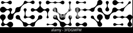 Métaballe géométrique abstraite fusionnant un blob organique fluide, avec un point circulaire reliant une illustration vectorielle de ligne. Illustration de Vecteur