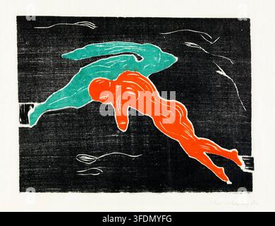 Edvard Munch, Rencontre dans l'espace, gravure sur bois, 1898-1899 Banque D'Images