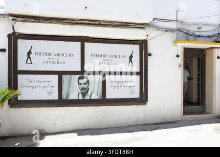 Musée Freddie Mercury et sa maison d'enfance, Stone Town, Zanzibar, Tanzanie, Afrique de l'Est. Banque D'Images