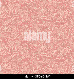 Motif floral corail sans couture sur fond rose doux Illustration de Vecteur