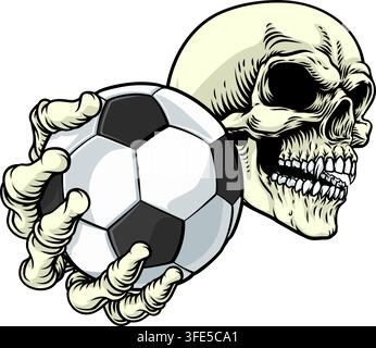 Skeleton Grim Reaper Death Soccer Mascot de football Illustration de Vecteur