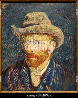 Autoportrait avec chapeau de feutre gris, 1887, Vincent van Gogh (Zundert 1853 - Auvers-sur-Oise 1890), Musée Van Gogh, Amsterdam, Pays-Bas Banque D'Images