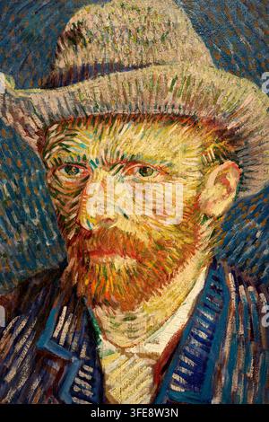 Autoportrait avec chapeau de feutre gris, 1887, Vincent van Gogh (Zundert 1853 - Auvers-sur-Oise 1890), Musée Van Gogh, Amsterdam, Pays-Bas Banque D'Images