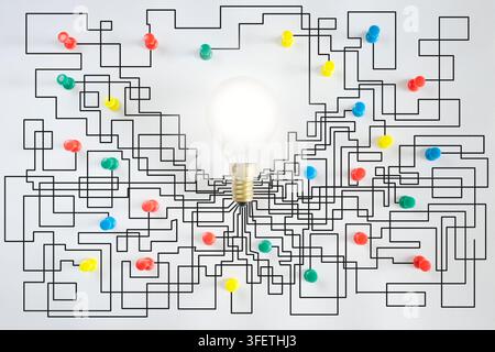 gestion complexe désordonnée, gestion complexe désordonnée, organisation et innovation, arbre de décision chaotique, processus métier compliqué Banque D'Images