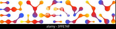 Métaballe géométrique abstraite fusionnant un blob organique fluide, avec un point circulaire reliant une illustration vectorielle de ligne. Illustration de Vecteur