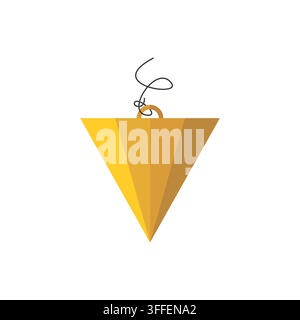 Illustration vectorielle minimaliste d'un outil de plomb de niveau jaune suspendu à une ficelle isolé sur fond blanc. Illustration de Vecteur