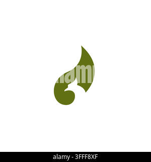 Conception de logo Feuille d'oiseau. Icône d'oiseau vert avec des feuilles pour les affaires écologiques Illustration de Vecteur