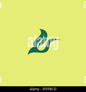 Conception de logo Feuille d'oiseau. Icône d'oiseau vert avec des feuilles pour les affaires écologiques Illustration de Vecteur