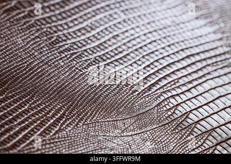 Mode de luxe et design premium, texture en cuir de crocodile marron avec motif gaufré pour accessoires haut de gamme et fond de rembourrage intérieur Banque D'Images