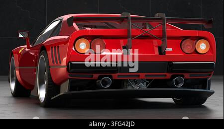 Ferrari 288 GTO dans le studio. Rendu 3D. Banque D'Images