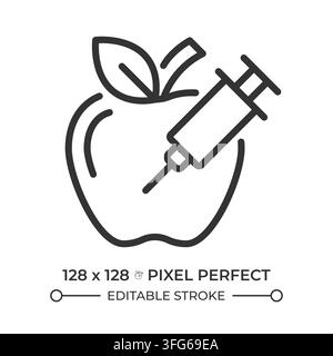 Icône de ligne simple pixel parfait GMO Illustration de Vecteur