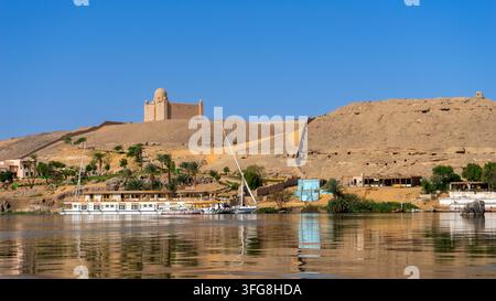 Le mausolée de l'Aga Khan au bord du Nil, Assouan, Égypte Banque D'Images