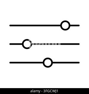 Icône vectorielle de réglage de l'égalisateur par contrôle glissant. eps 10. Illustration de Vecteur